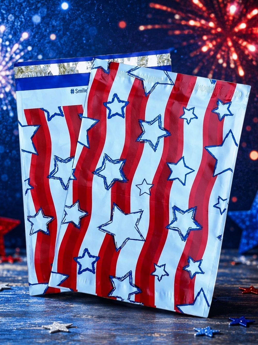 (10) 10x13 Stars & Strips Poly Mailers